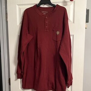 Lincoln Men's Burgundy Long Sleeve Henley Shirt
